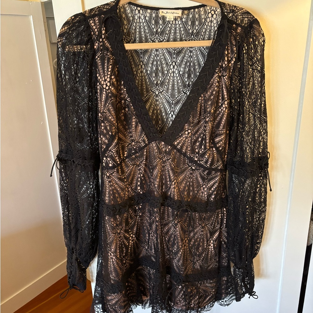 For Love & Lemons black lace dress